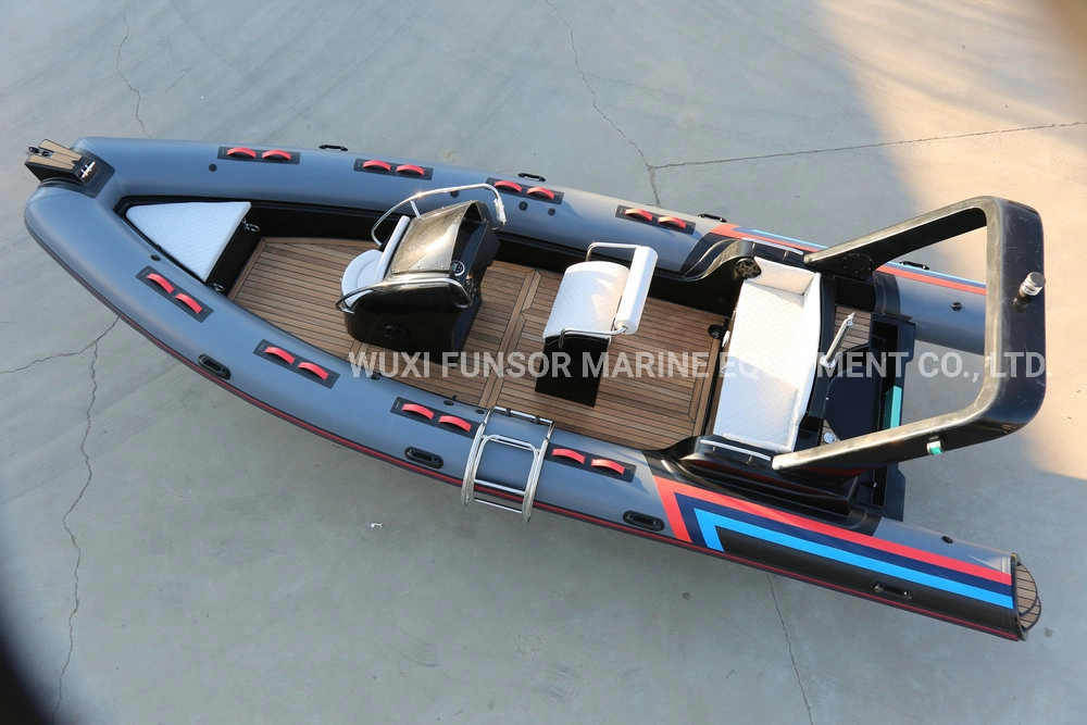 CE Luxury 680 Rib Rigid Hull Fiberglass Inflatable Fishing Boat for Sale