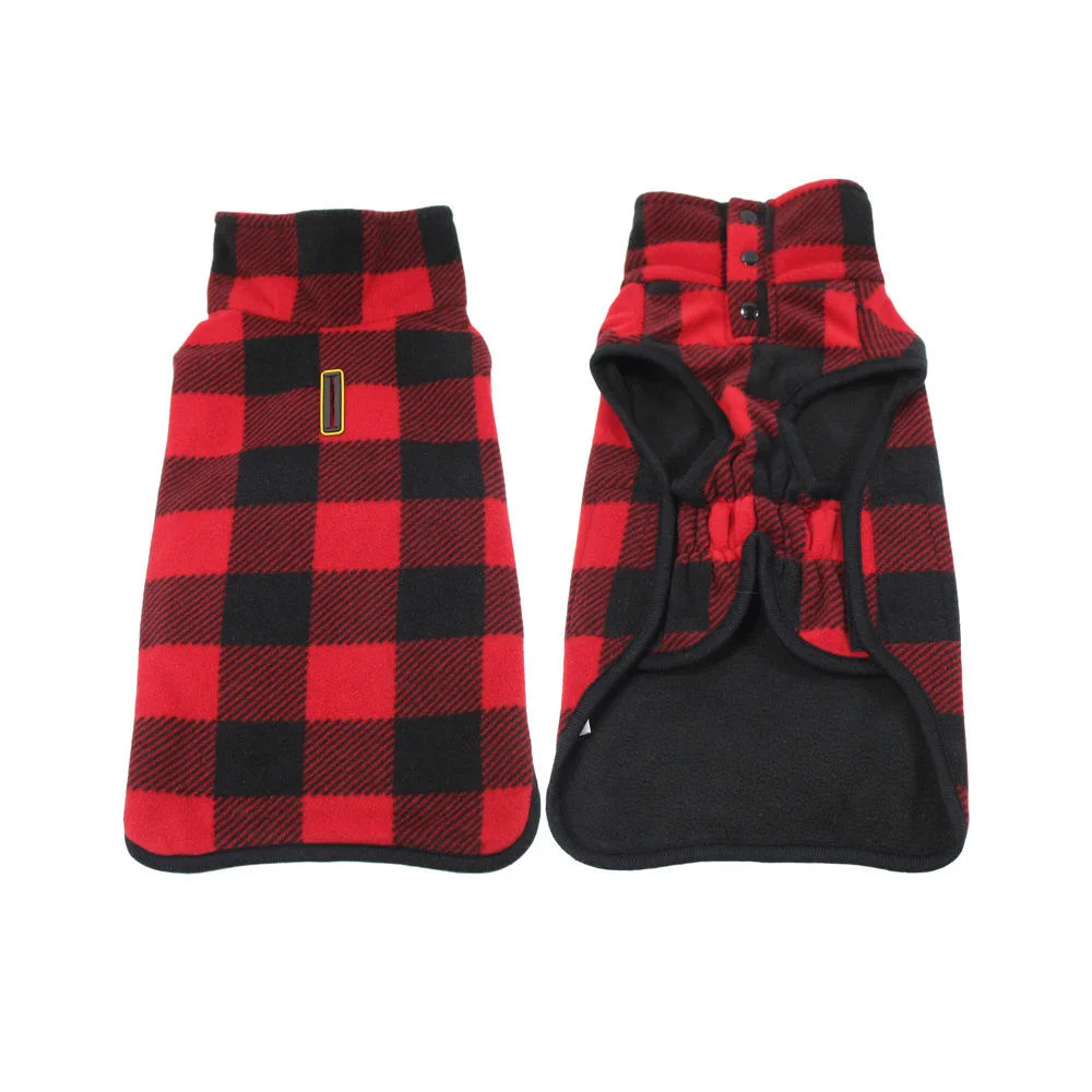 Customize British Style Plaid Windproof Warm Pet New Year Clothes