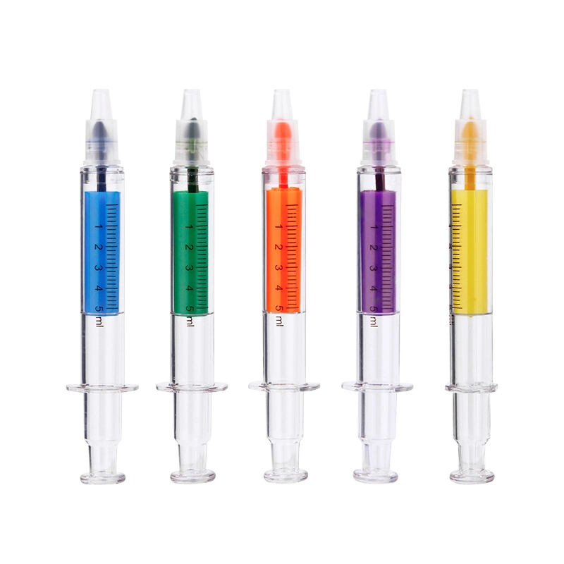 Dental Gift Syringe High-Lighter Needle Cylinder Ball Pen