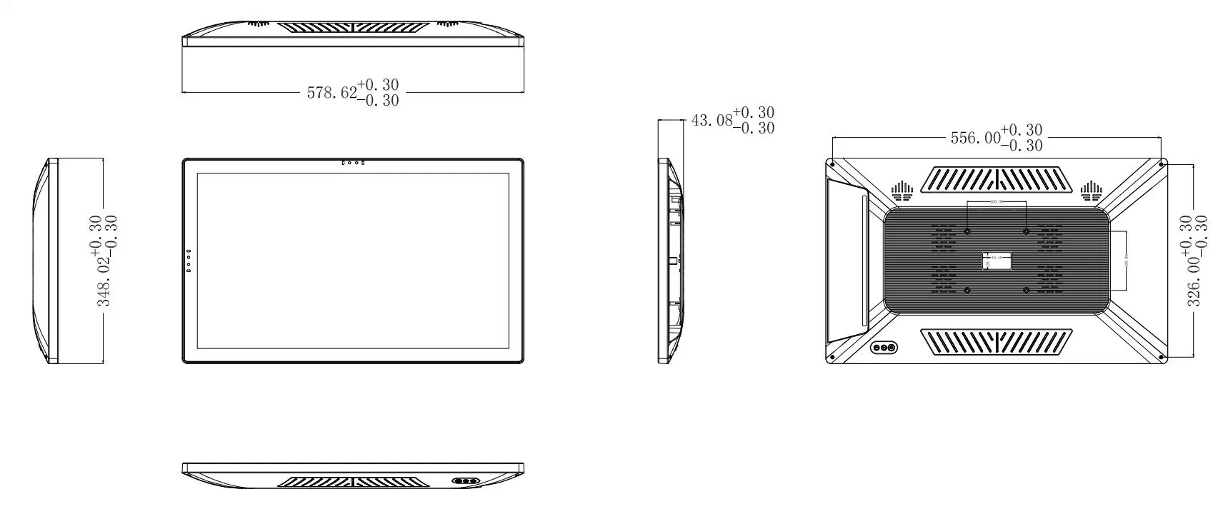 شاشة LCD عالية الدقة بالكامل مزودة بلوحة لمس USB مقاس 24 بوصة