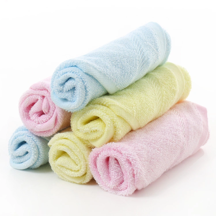 Factory Wholesale Bamboo Fiber Twill Square Towel Washcloths Face Towel for Infants