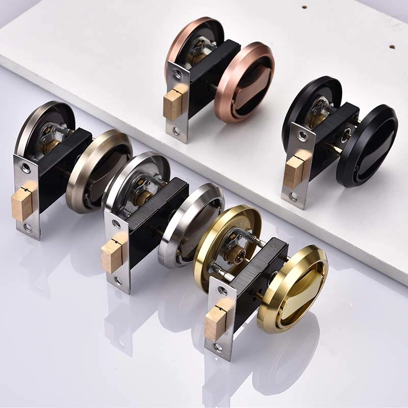 Modern Stainless Steel Door Accessories Invisible Door Lock for Bathroom Balcony