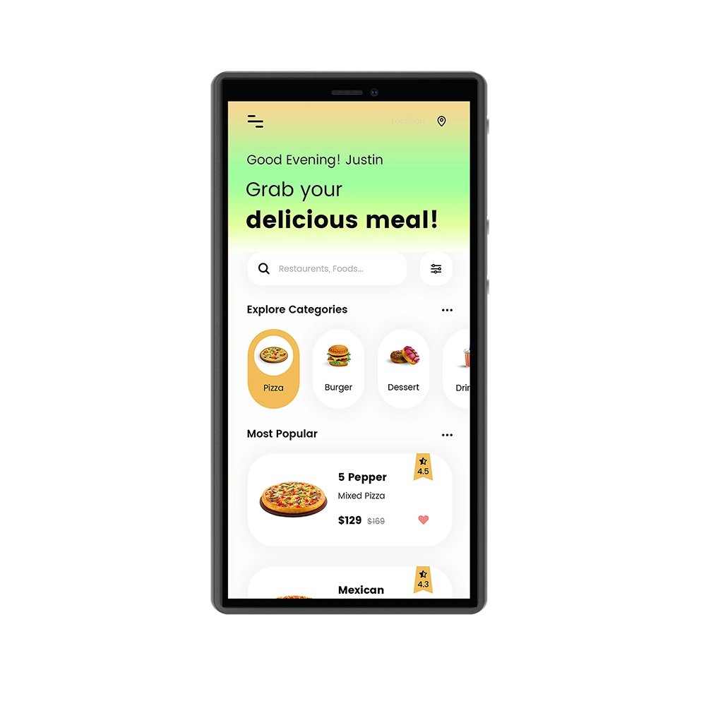 NFC Restaurant Menu Tablet PC Android Tablet 5,5inch Kiosk Telefon