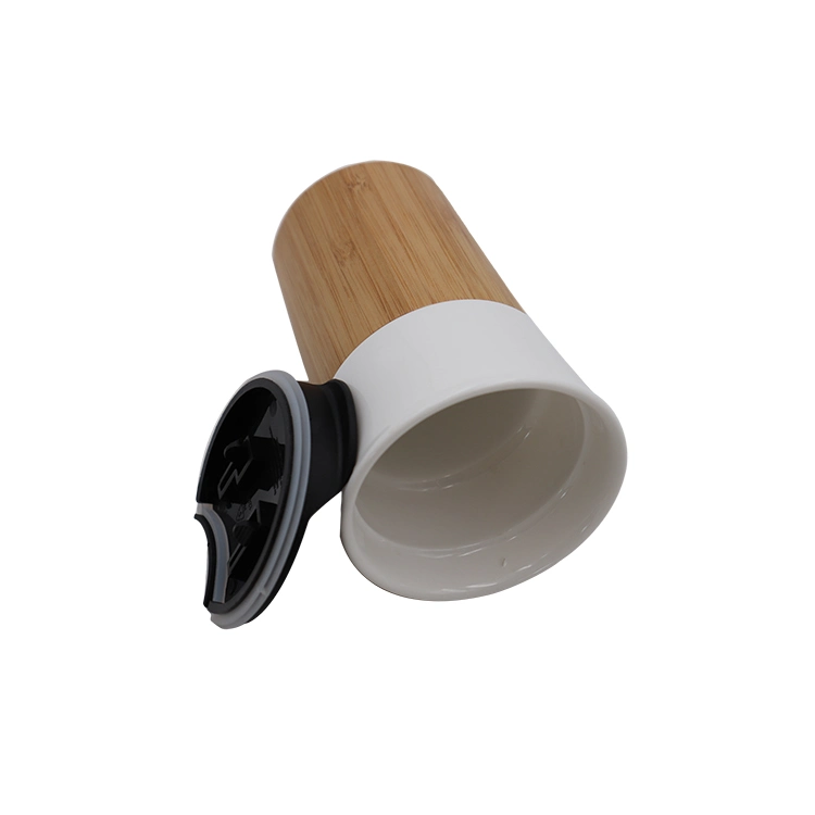 Bamboo Ceramic Coffee Mug with Silicone Lid