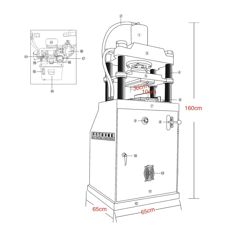 Kss-81 Customized Wholesale/Supplier Drilling Machines Embossed Board Stone Equipment Stone Splitting Machine