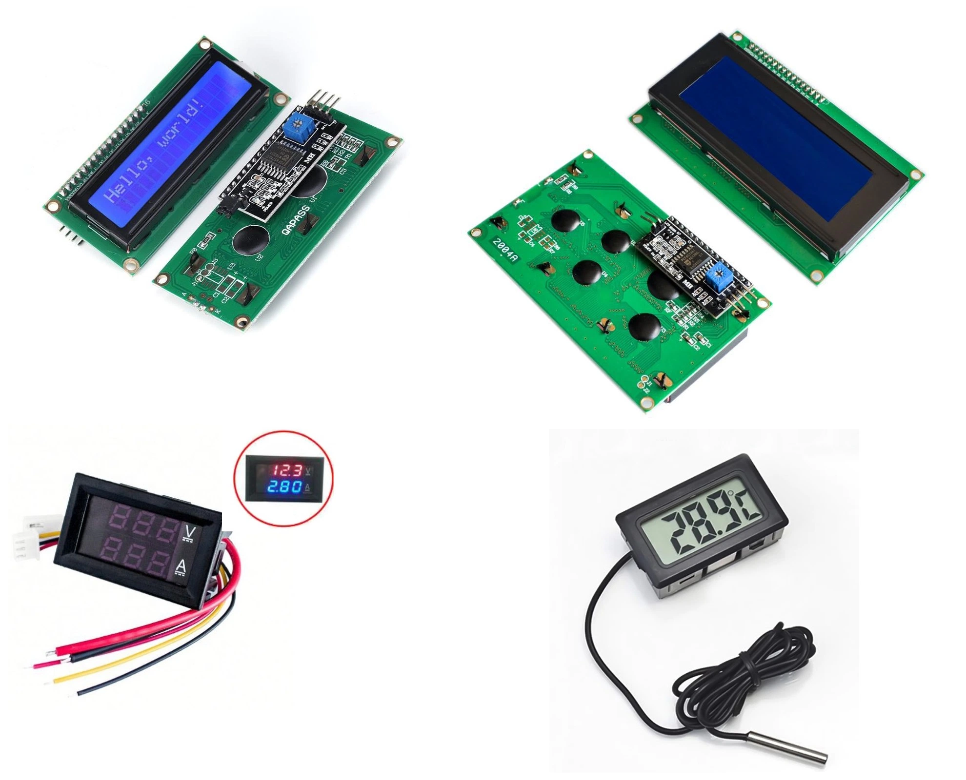 Module LCD Écran tactile LCD numérique avec rétroéclairage bleu et rouge