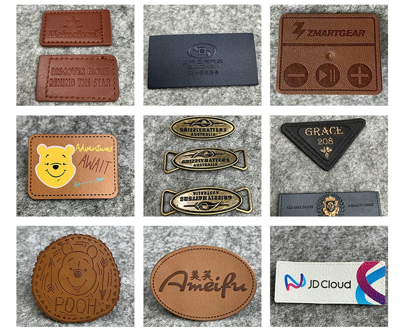 Custom Silk Screen Printing PU Leather Logo Labels