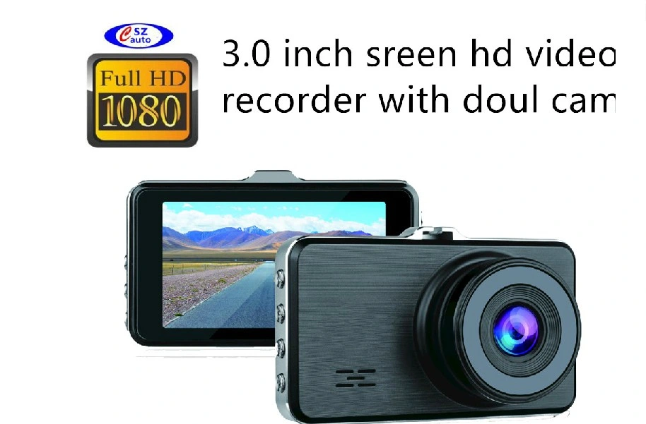 HD Car DVR/Black Box/Video Recorder/Car Cameras with 3.0screen Doul Cameras