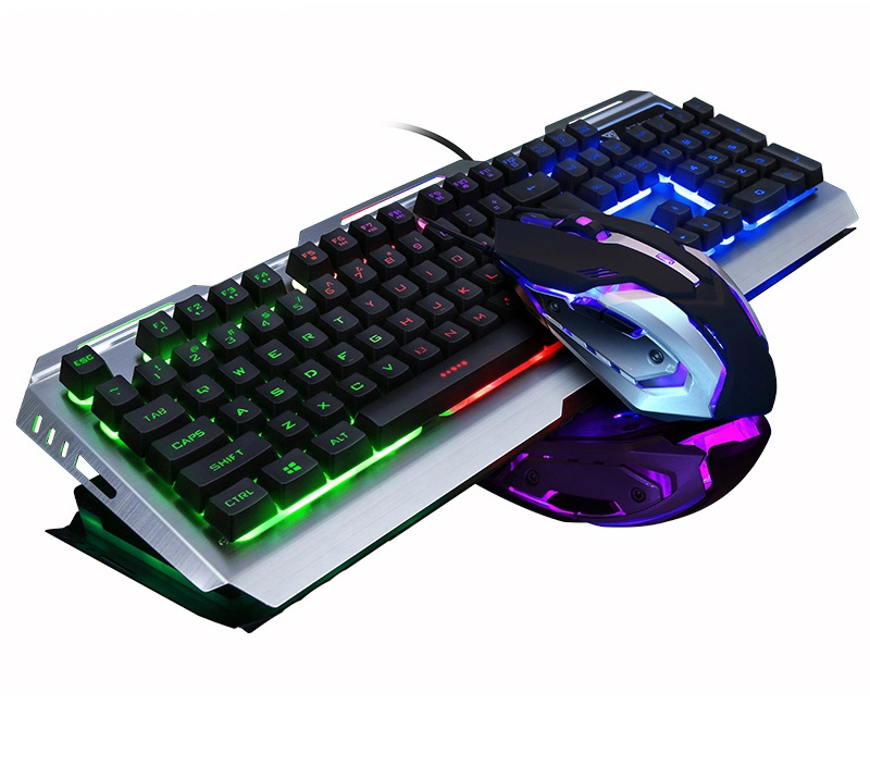 Teclado para juegos y ratón ergonómico con retroiluminación RGB