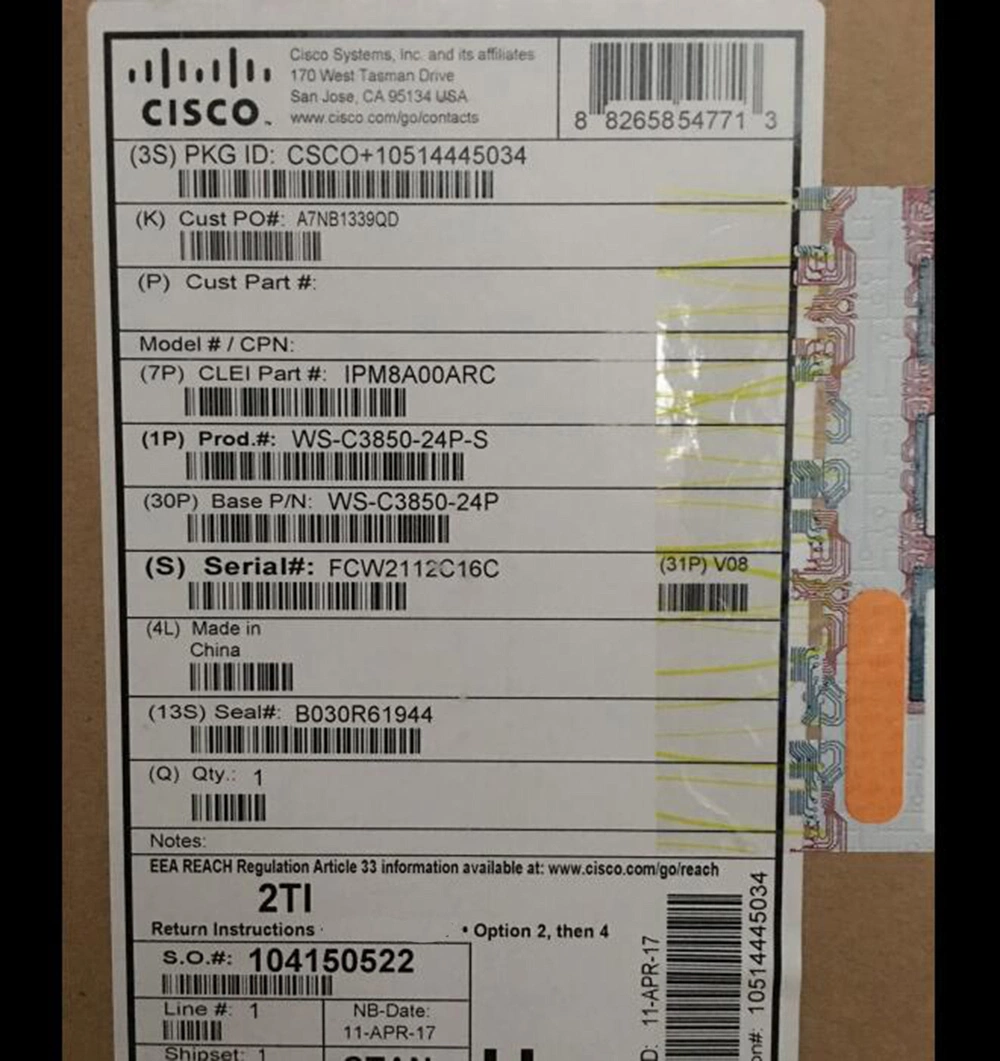 Ws-C3850-24Cisco u-L o Cisco Catalyst 3850 Upoe 24 portas de switch Ethernet LAN Base