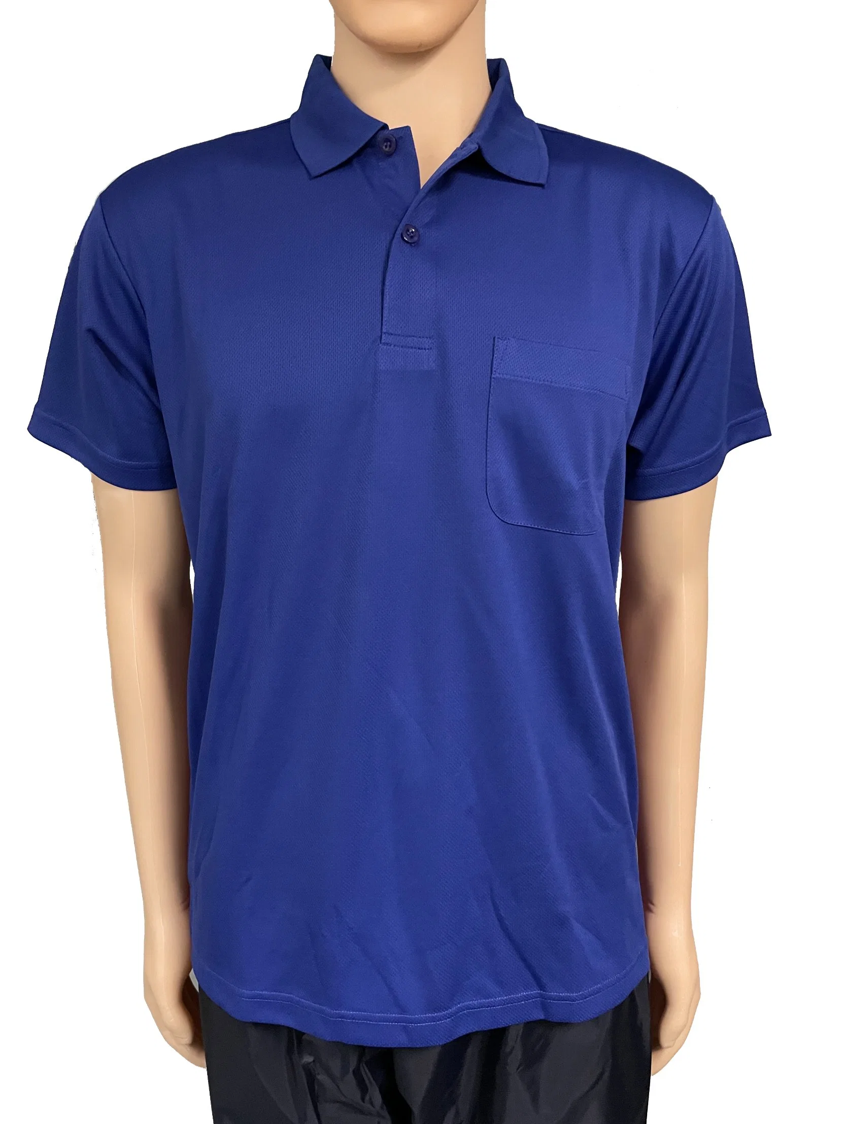 Blue Camiseta de ropa de punto para hombre de ajuste seco