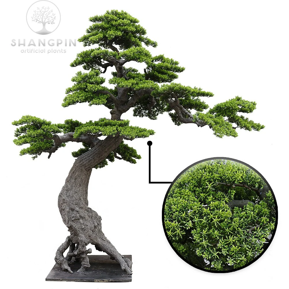 Pequenas Artificial Japão Pine Tree com folhas verde