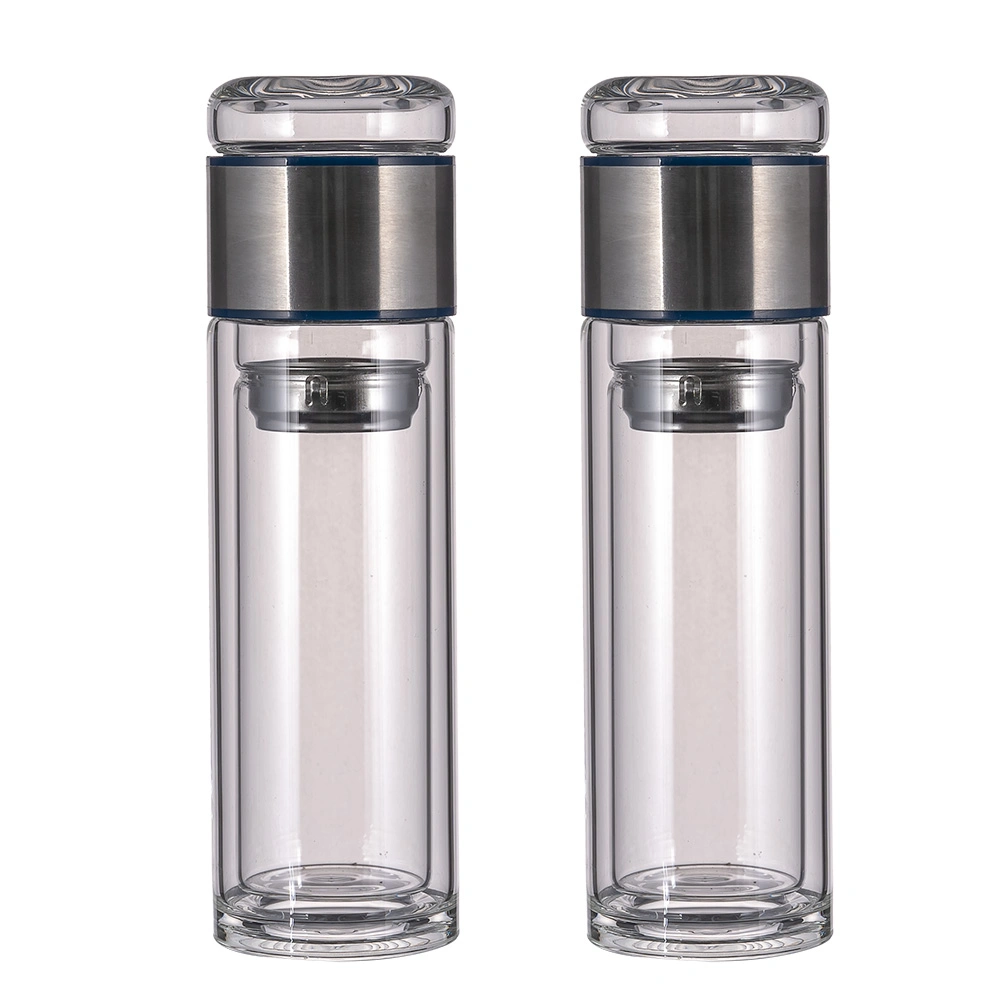 Portable Travel Mug Glass Tea Bottle Double Layer Borosilicate Bulk Tea Cup