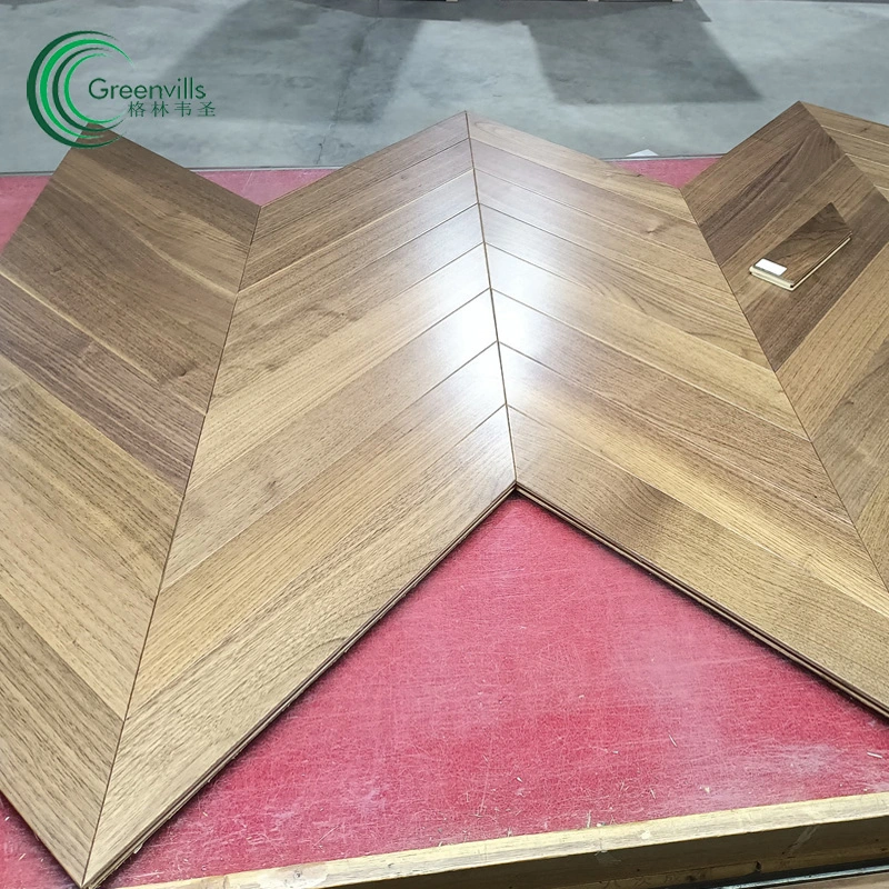 Natural Select Grade Engineered Walnut Chevron Wood Flooring