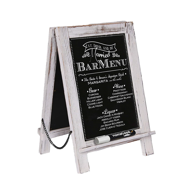 Foldable Rustic Menu Board Party Restaurant Wooden display Blackboard