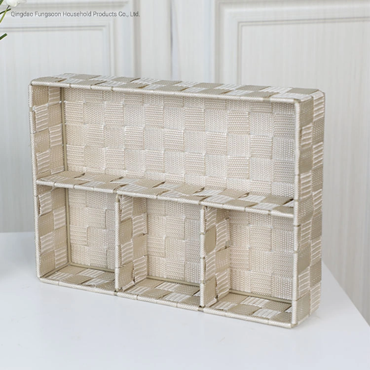 Hand-Woven Rectangular Magazine Storage Home Decoration Folding Basket