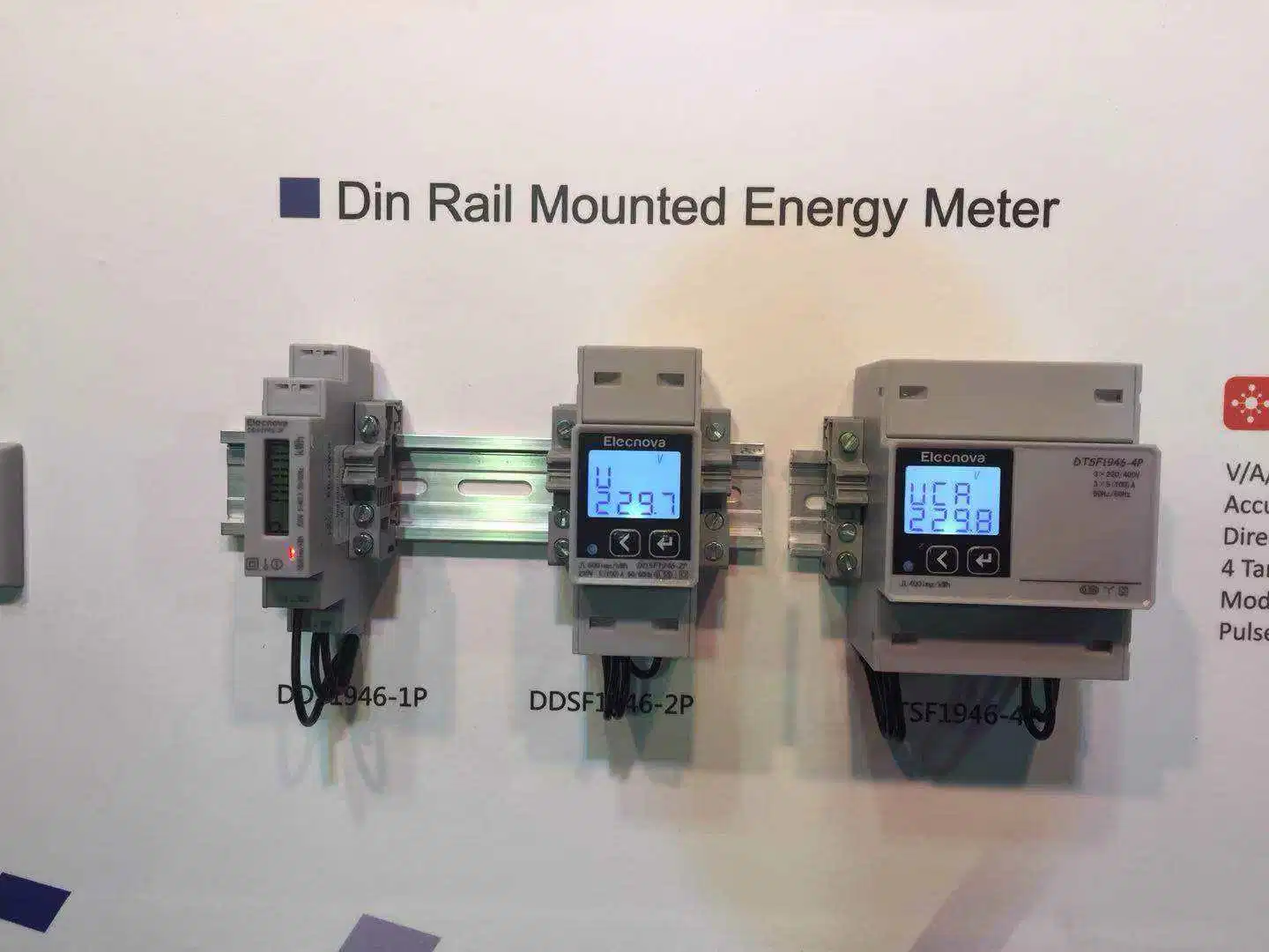 Ddsf1946-2p monofásico elétrico 5 (100) a DIN-Rail Digital Multi-Tariff Medidor de energia