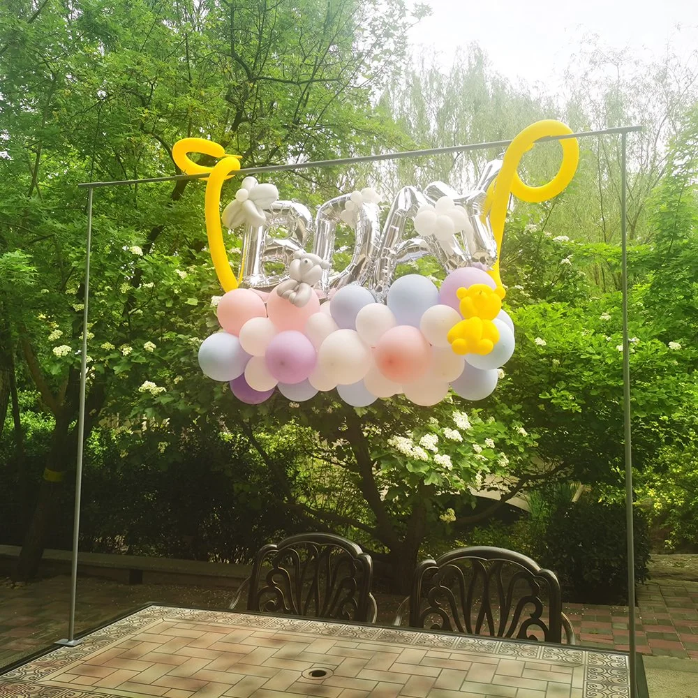 Adjustable Table Rod Stand, Metal Balloon Flower Arch Stand for Birthday, Wedding, Halloween, Christmas Party Decorations, Sliver Grey