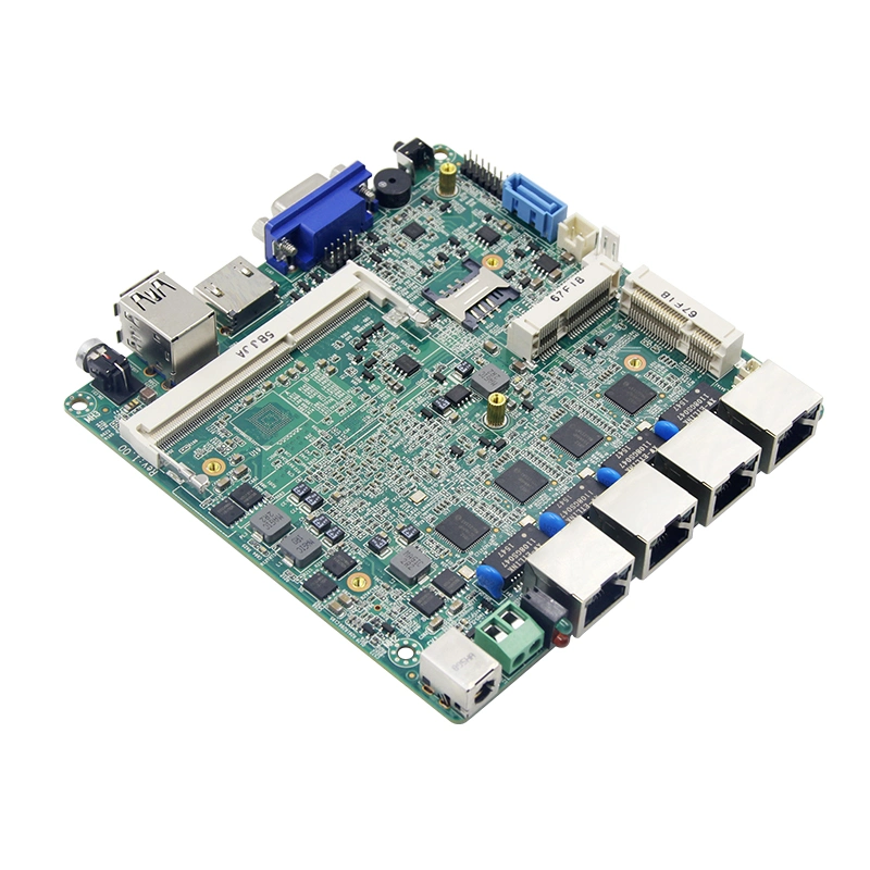 Computer Motherboard Desktop VGA 4LAN SATA Mini PC Board HD Display DDR3 2USB CPU DC 12V Mini PC Barebone