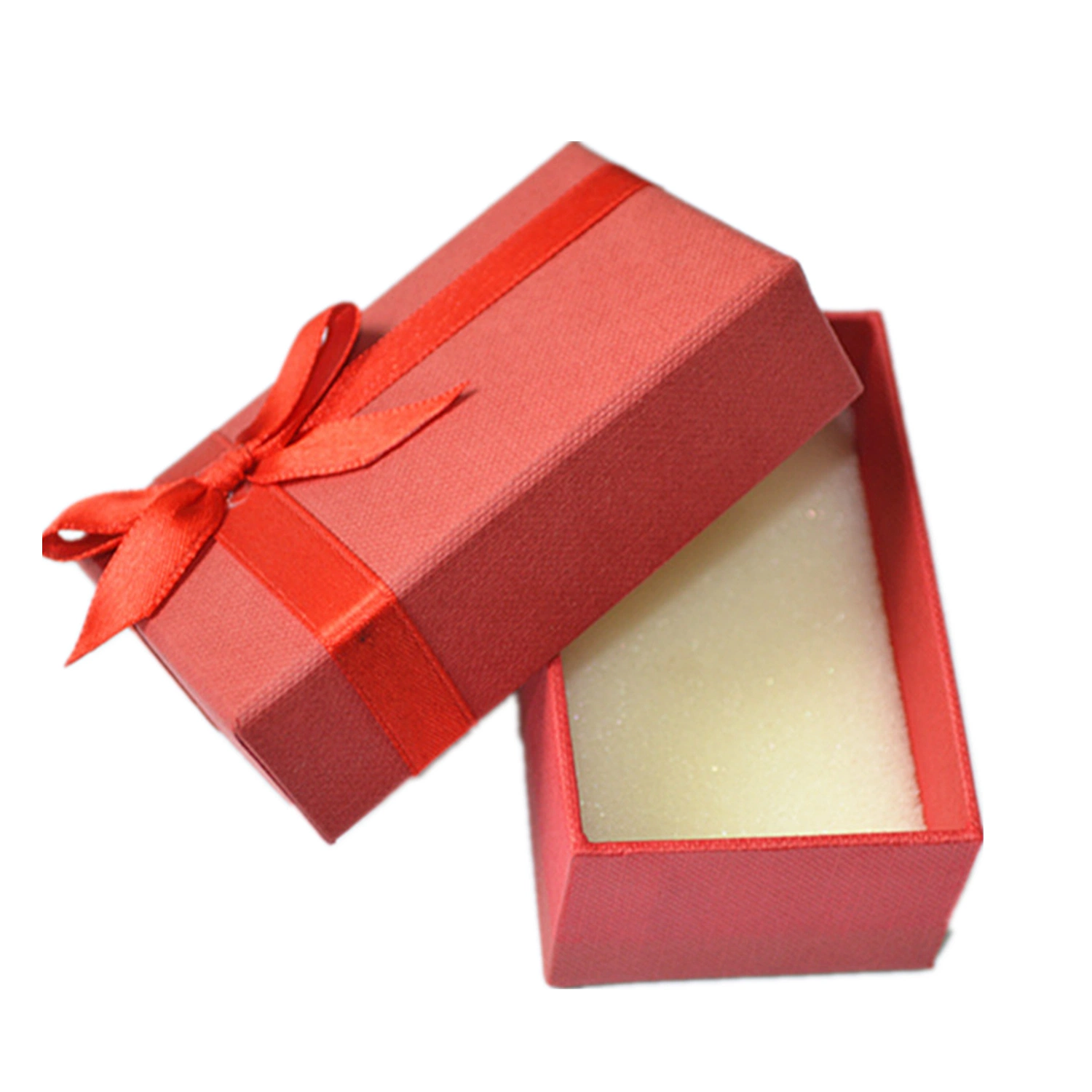 Factory Customize Red Color Ribbons Foam Insert Paper Packaging Box