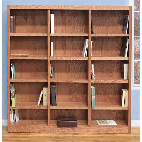 72 po de hauteur de 15 étagère en bois Triple Largeur étagère de bibliothèque de stockage avec étagères réglables pour la maison, bureau, Service de blanchisserie, chambre à coucher, cuisine et un garage