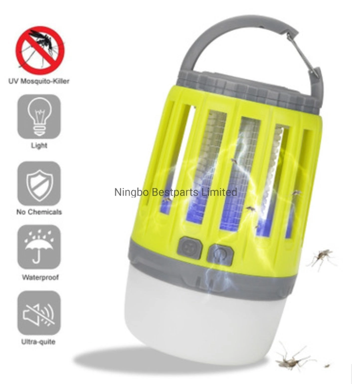 Venta caliente 3W COB lámpara de camping 2 en 1 recargable Mosquitera Killer linterna portátil inalámbrico LED de emergencia Luz de camping con Gancho