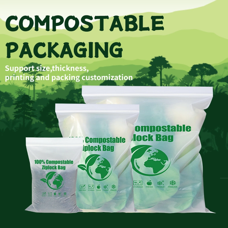 Yurui PLA PBAT Maisstärke Umweltfreundlich Custom Printed Reißverschluss Ziplock Verpackung Snack Pouch Lebensmittelverpackung Kompostierbare Biologisch Abbaubare Tasche