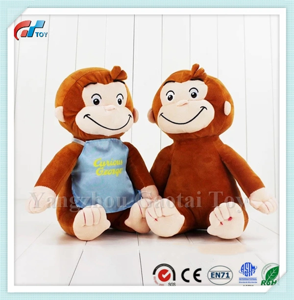 Design Cartoon personalizado curioso George Stuffed Monkey Mascot Toy