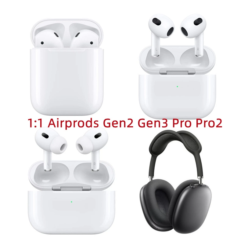 2023 Cancelamento de ruído ANC 1:1 estojo de plástico para auscultadores AirPods 2 3 PRO 2 Max China Factory auriculares Bluetooth