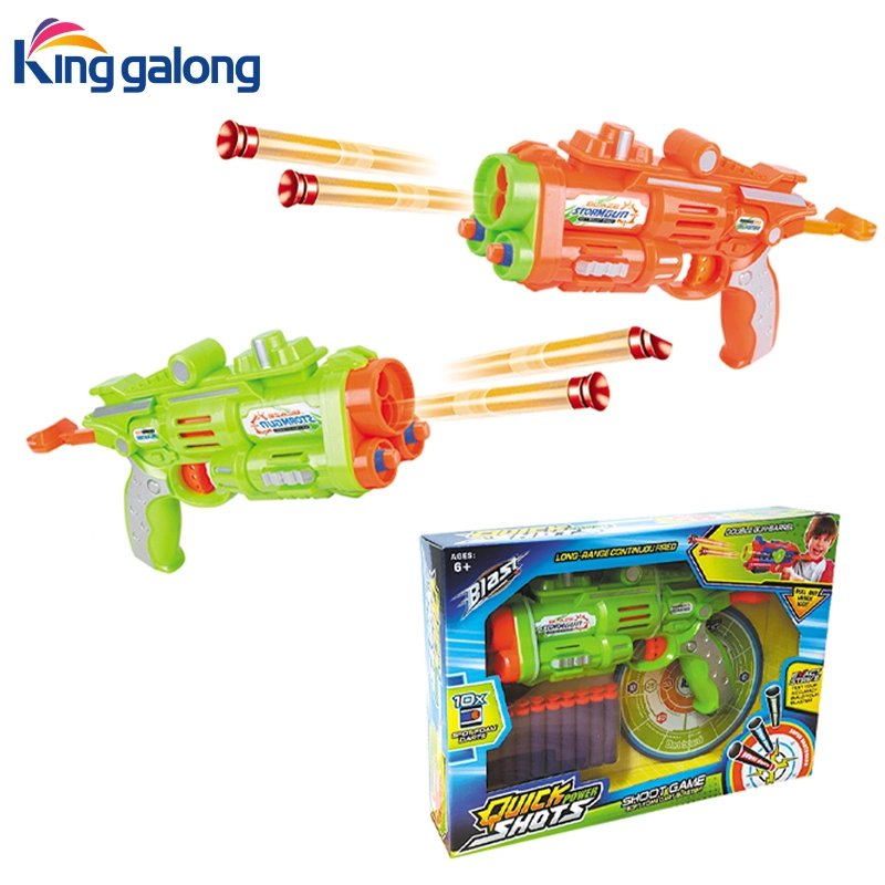 Hot Sell Electric Soft Bullet Toy Gun Dazzle Double Sound Transmitter Shooting Game for Children