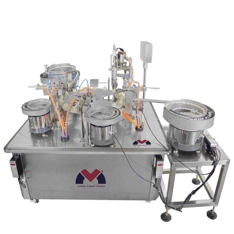 Low Factory Price Fully Automatic Pneumatic Perfume Liquid Water Bottle Feeder Rotary Filling Capping Sealing Machine Production Equipment