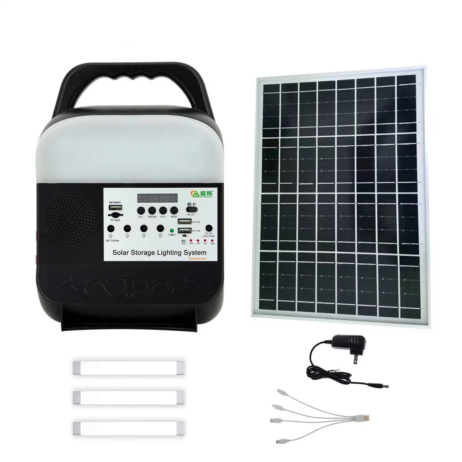 Portable Mini Outdoor 16V 16W Kits d'éclairage solaire Générateur d'énergie domestique