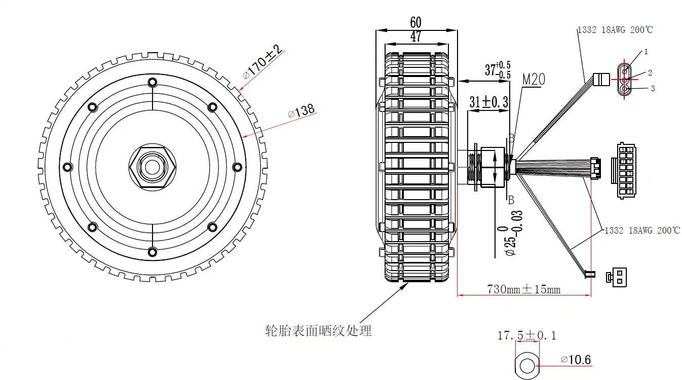 430W direkte und bevorzugte Platznutzung BLDC-Motor für die Sanitäranlagen Fahrzeugmotor