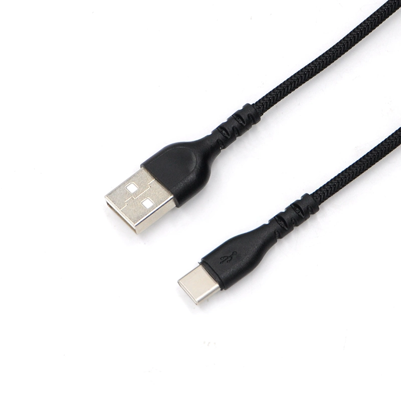 2.1A 50cm Black Wholesale/Supplier Nylon Braided Typec Cable Charging Cable Mobile Phone Accessories