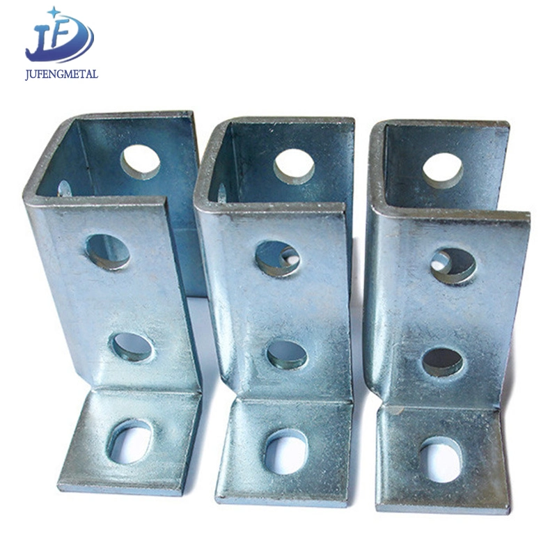 OEM Construction Carbon Steel Galvanized Channel Base Support Brackets Stamped Frame Fittings