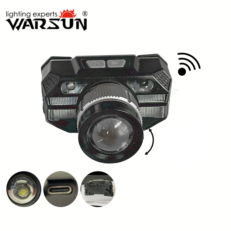 Warsun Wholesale/Supplier 1000 Lumen Rechargeable Head Torch Light Emergency Inspection Running Wave Induction Headlamp