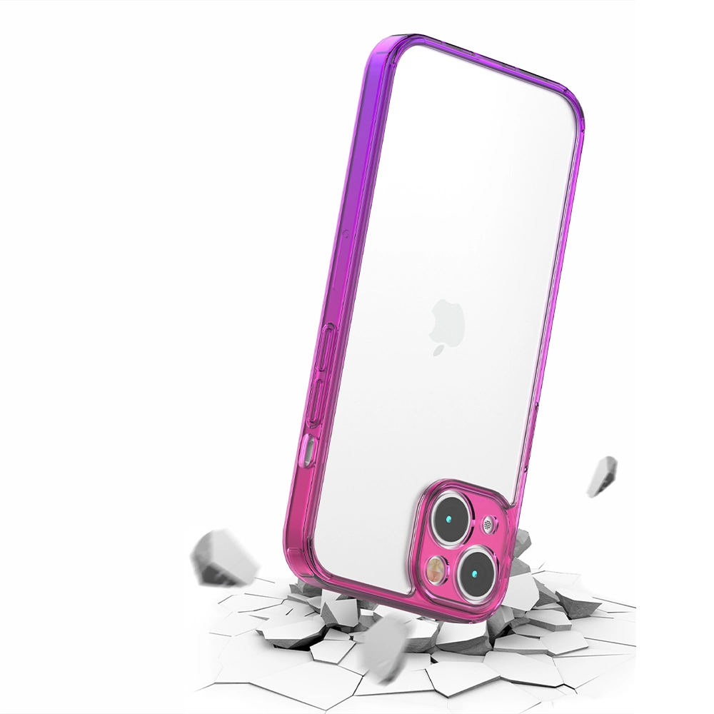 Für iPhone 15 14 13 12 11 pro Max Tasche Slim Hard stoßfest Transparent transparent TPU Acryl Gradient Farbe Telefon Fälle