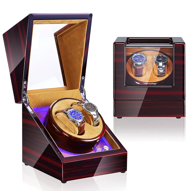 Hot Selling LED Luxury Atmosphere Lamp Case Automatic Winding Machine Watch Box