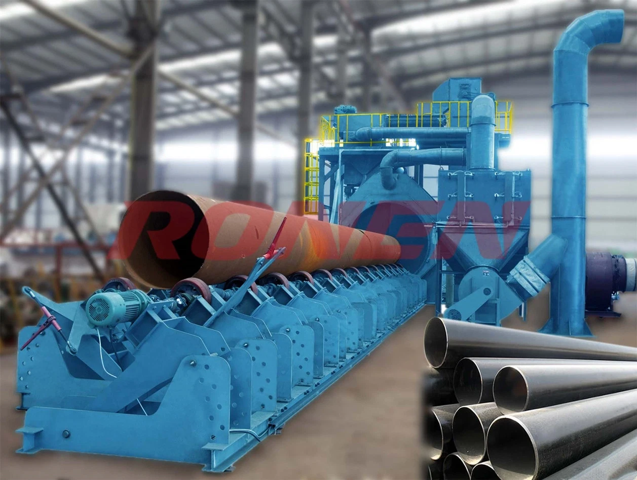 Cleaning Petrochemical Steel Pipe Wall Surface Oxide Skin Welding Slag Shot Blast Cleaning Machine