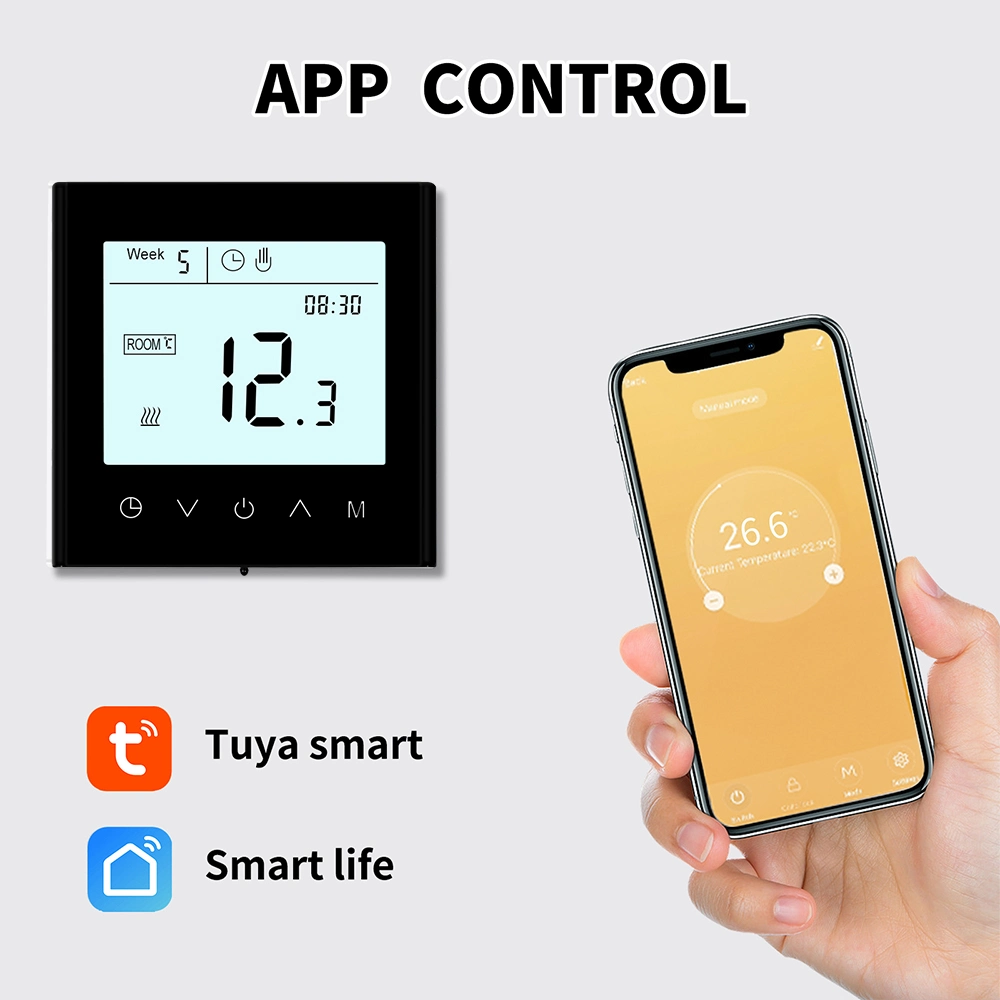 غرفة Tuya Home رقمية من طراز Tuya مزودة بأجهزة ترموستات ذكية من طراز Tuya يتراوح ما بين 95 و240 فولت الترموستات للتدفئة الكهربائية