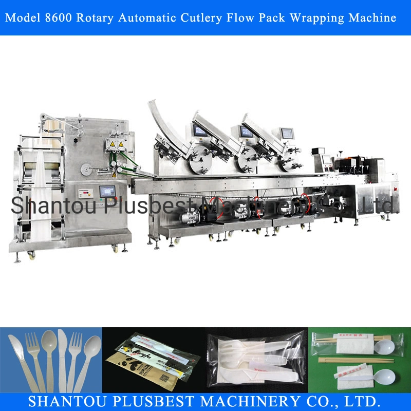 Flow Pack Plastic Knife Fork Spoon Automatic Packing Machine