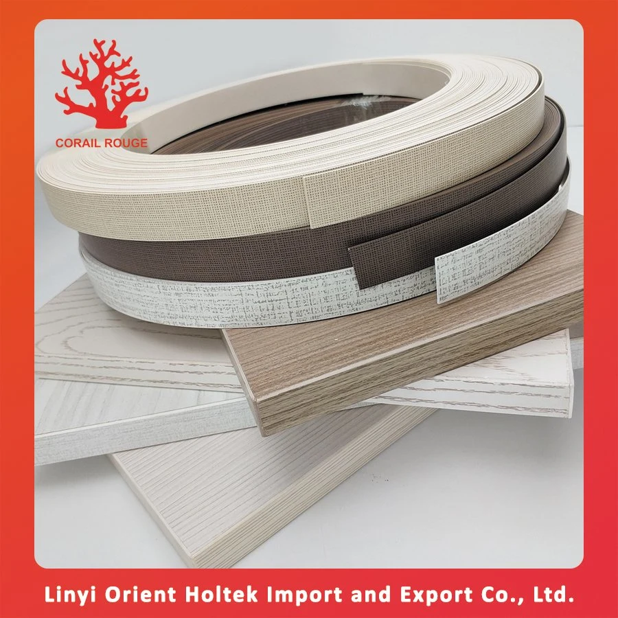 0.4 -3mm brillant / Embossing / grain de bois / Couleur / texture unie et autres couleurs PVC Edge Sealing Bandes