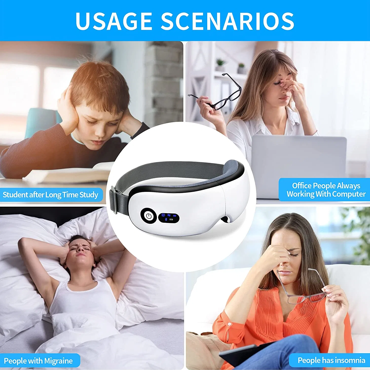 Relax Augenpflege-Massagegerät Wireless Smart Eye Massage-Ausrüstung mit Wärmekomprimierung