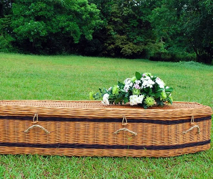 Funeral Supplies European Style Eco Friendly Wicker Casket Coffin