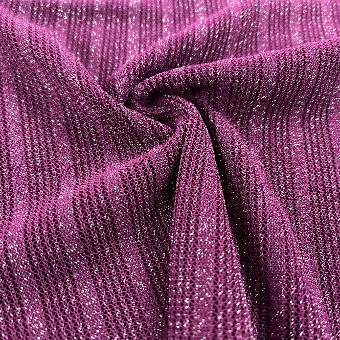 2022 Popular Polyester Nylon Spandex Metallic Mesh Lace Fabric for Garment Fabric