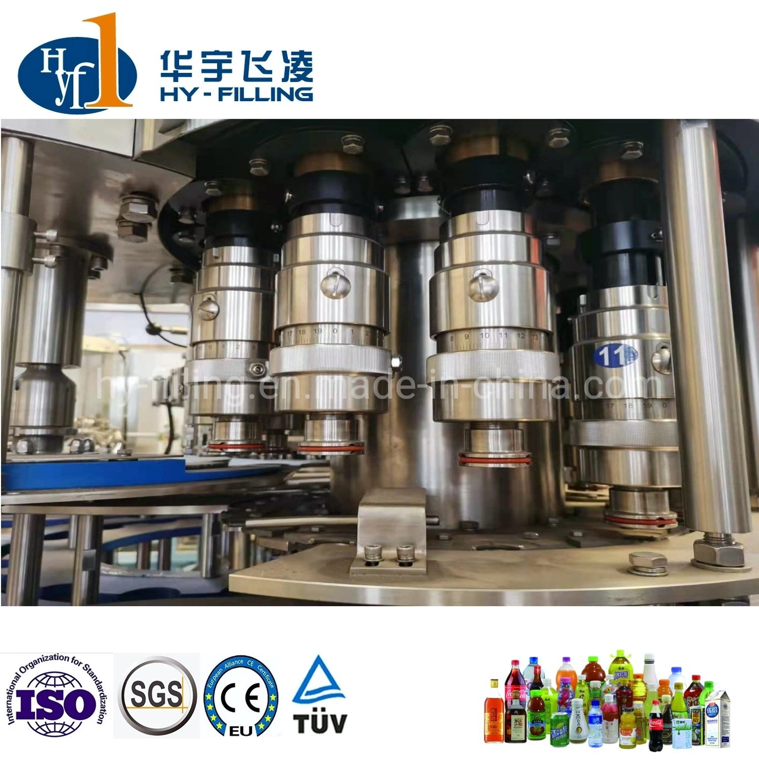 China Glass Bottle/Pet Bottle Fully Automatic Water Bottling Price Energy Drinks Filling Machine