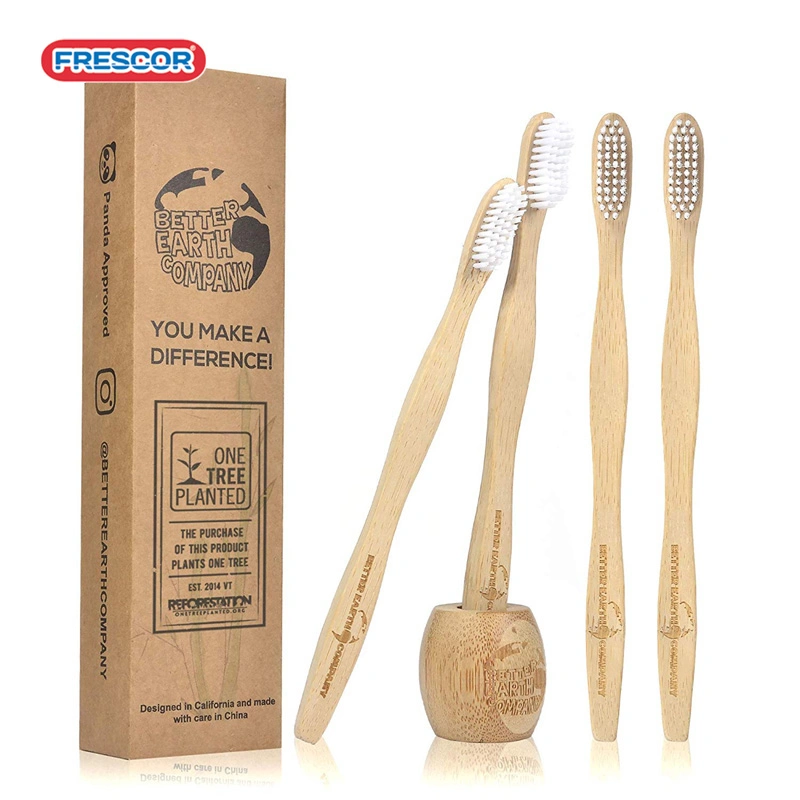 Fabricant de soins personnels Eco brosse à dents en bambou naturel doux à usage unique hôtel de bambou biodégradable des produits de bambou