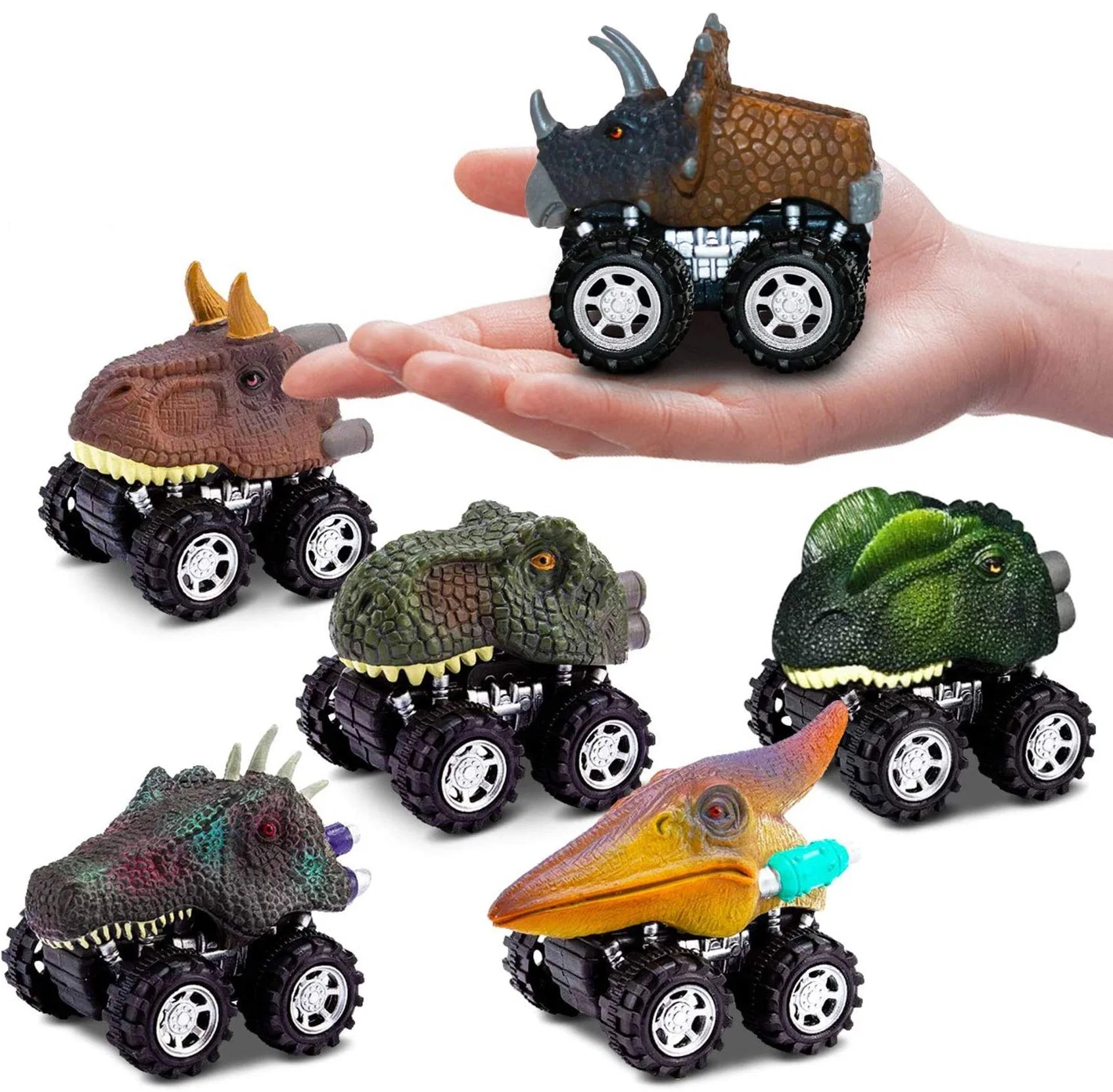 Pull Back 6 Pack Toddler up Dinosaur Games for Boys Birthday Gifts for Kids Dinosaur Car Toys