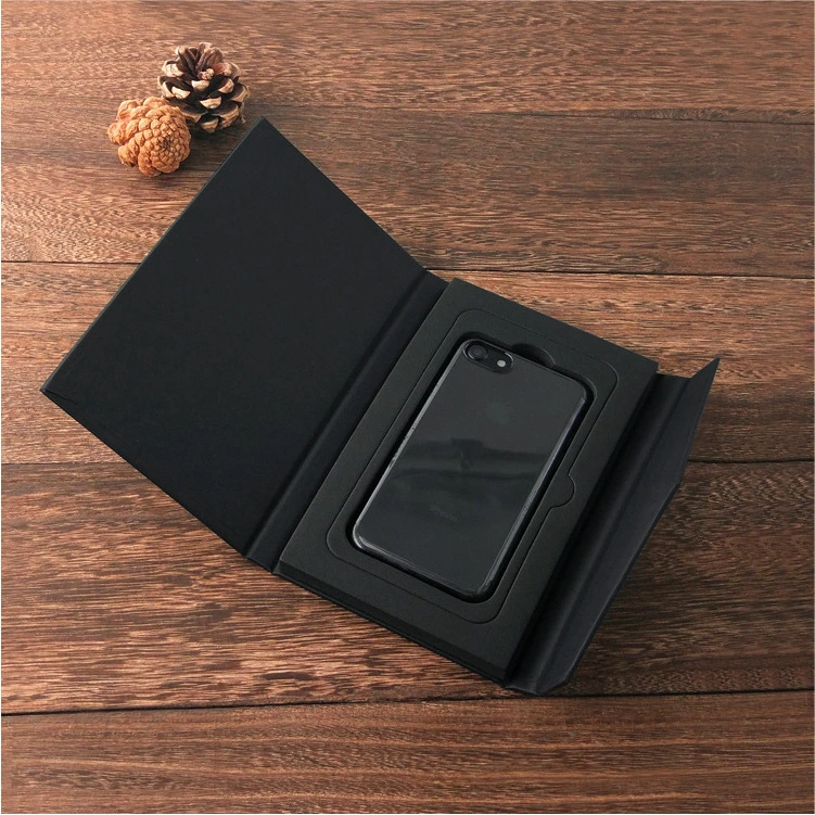 Contracted Style Notebook Shape Cardboard Magnetic Folding Electronic Mobile Phone Cases Packaging Box