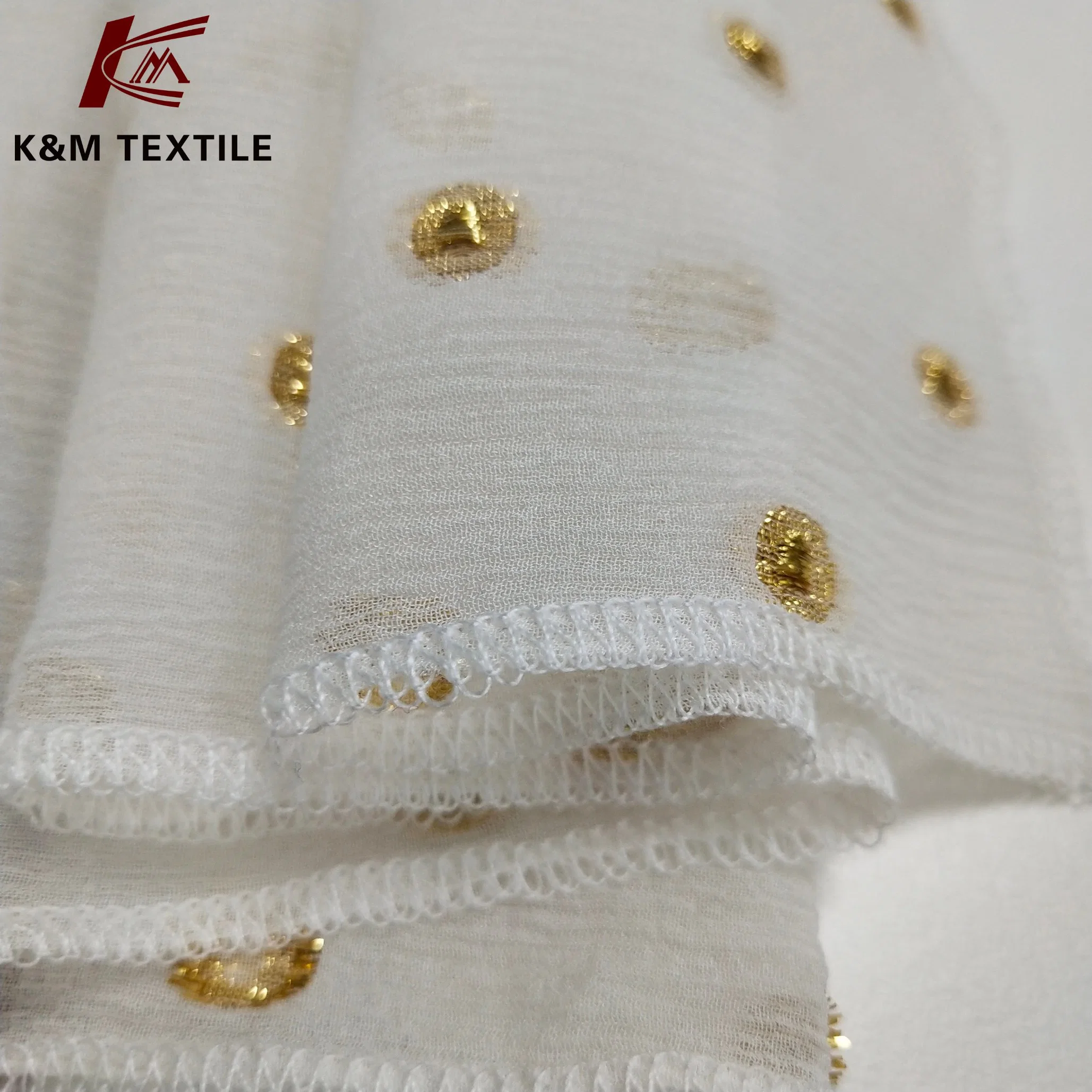 92% Real Silk Gold Leather Polyester Trimmed Oval Shape Filigree Women's Clothing Fabric Customization